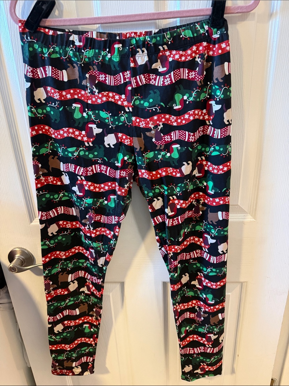 Junior’s Black Holiday Dachshund Pajama Pants